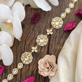 Vriksham Designer Floral Kundan Jadau Sheeshphool-White-J2772